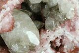 Pink Amethyst Geode With Calcite - Argentina #170181-2